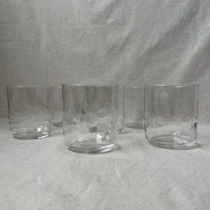 Set of 6 Glass Faceted Drinking Glasses